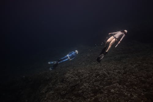 Free Two Scuba Divers Underwater Stock Photo
