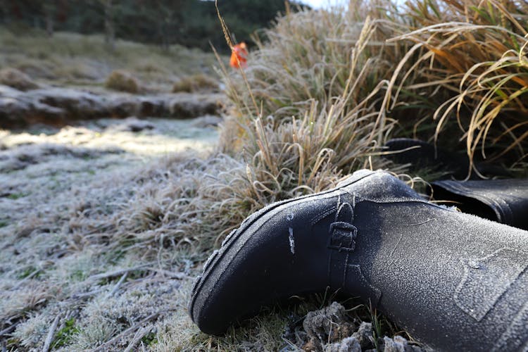 Close-up Of The Boots On The Ground