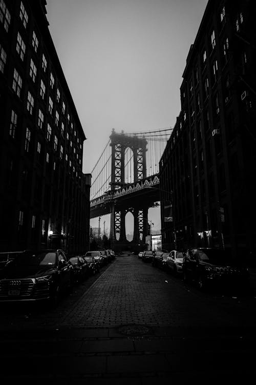 Free Bridge in New York City at Dusk  Stock Photo