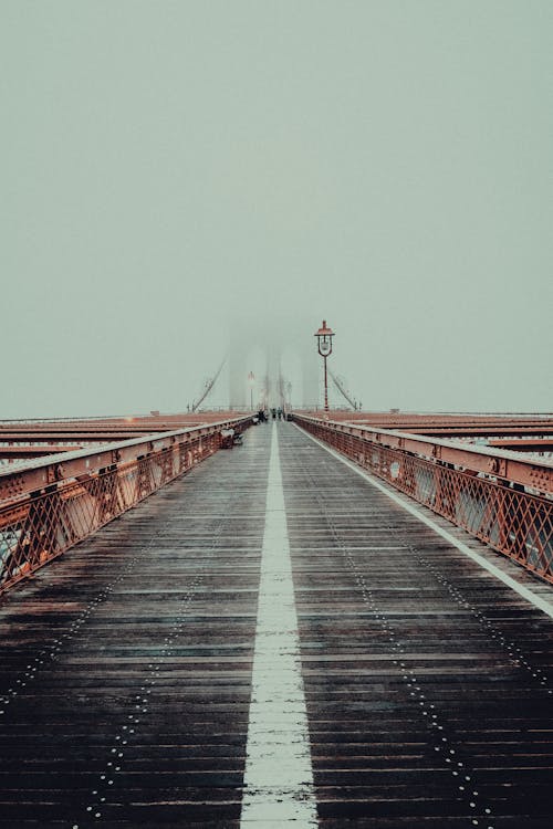 Photo of a Footbridge on a Foggy Day in New York City