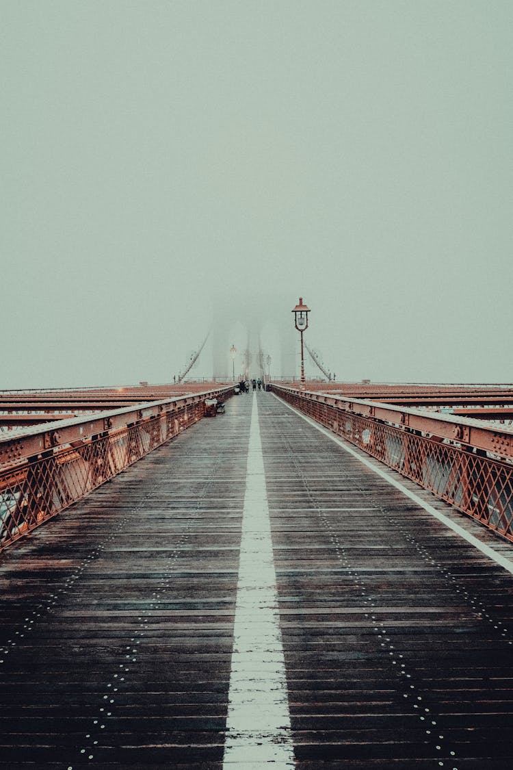 Photo Of A Footbridge On A Foggy Day In New York City