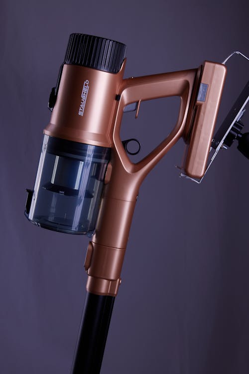 Close-up of the Handle of a Cordless Vacuum Cleaner