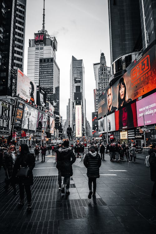 People Walking in the Time Square