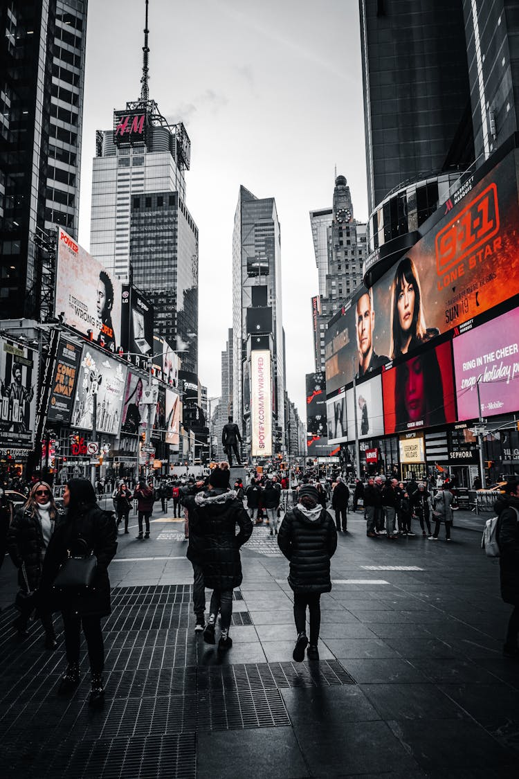 People Walking In The Time Square