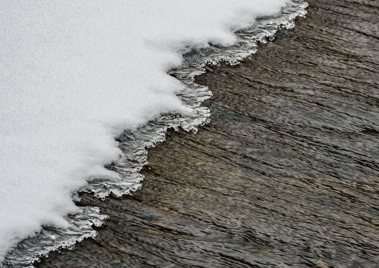 Close-up Of The Waves Crashing On The Sand