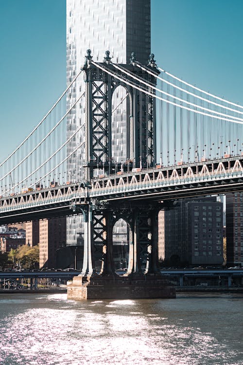 免費 吊橋, 垂直拍攝, 布魯克林 的 免費圖庫相片 圖庫相片