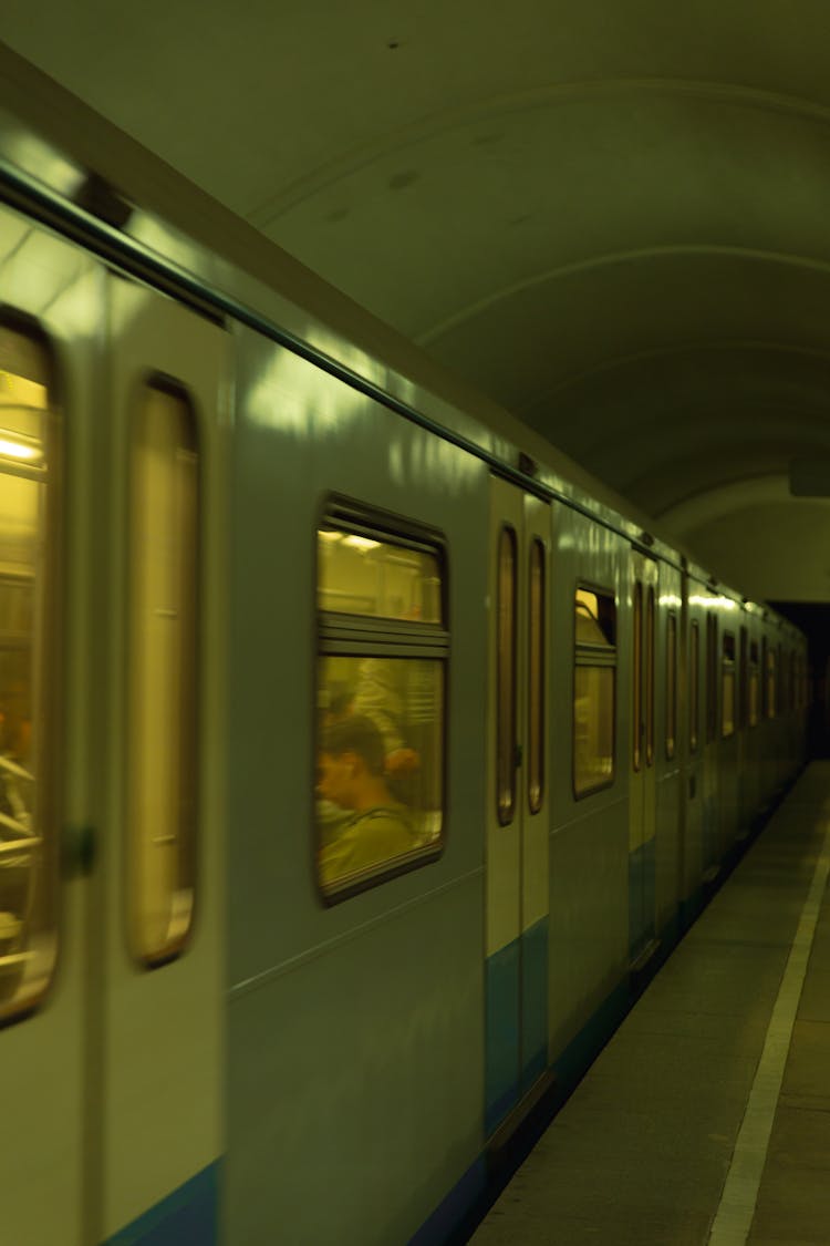 Train In The Subway Station