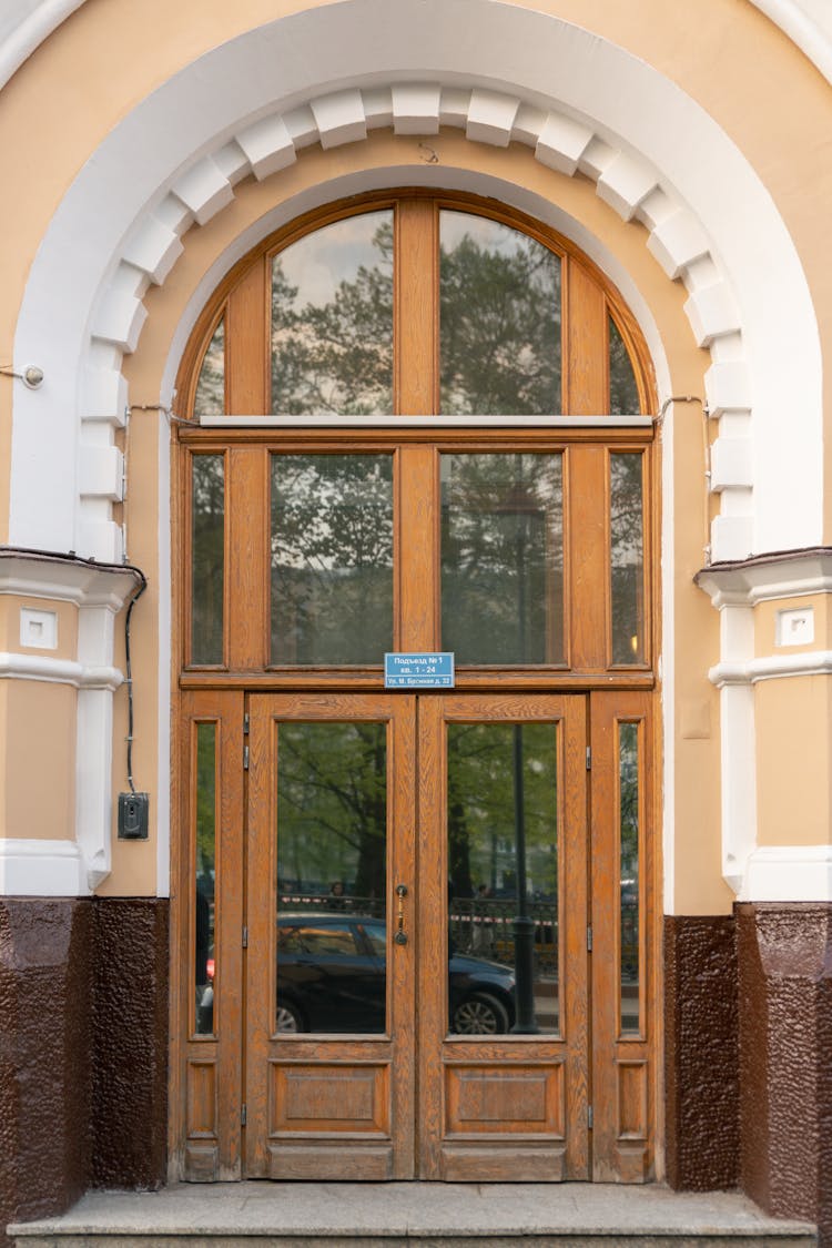 Wooden Glass Door Entrance