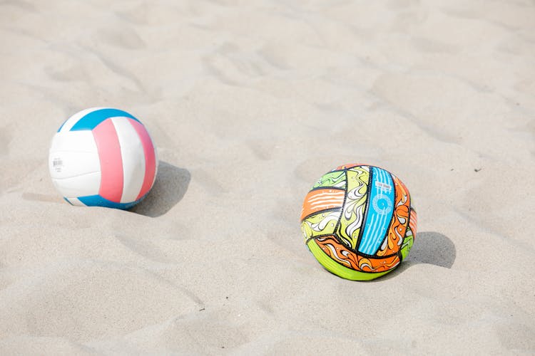 Volleyball Balls On Sand