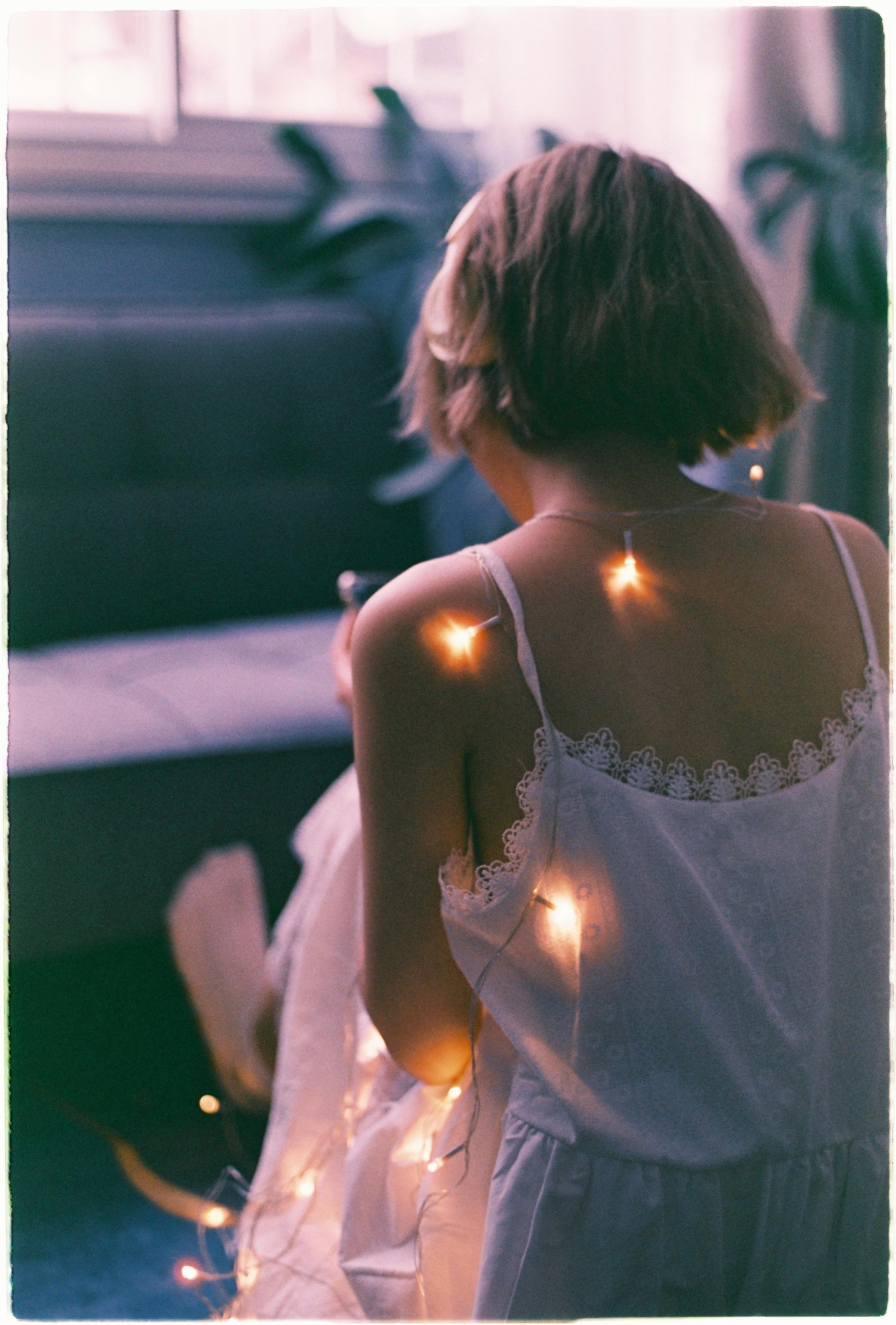 portrait of a woman with lights