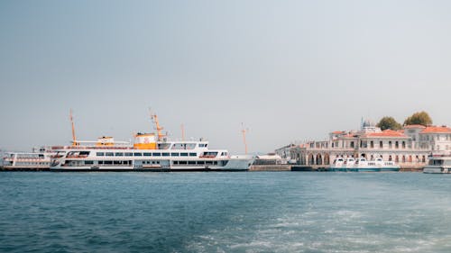 Free Ferry Boats in the Harbor Stock Photo