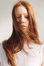 Woman in White Crew Neck Shirt