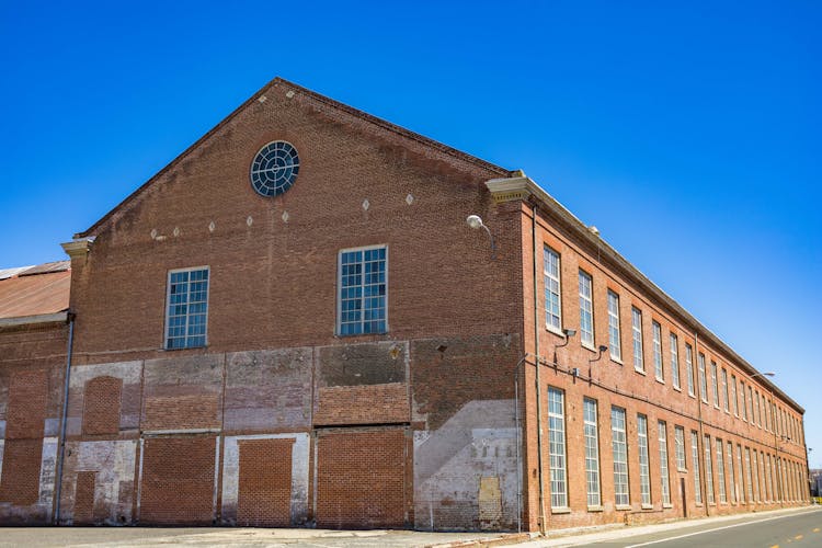 Brick Exterior Of An Abandoned Warehouse