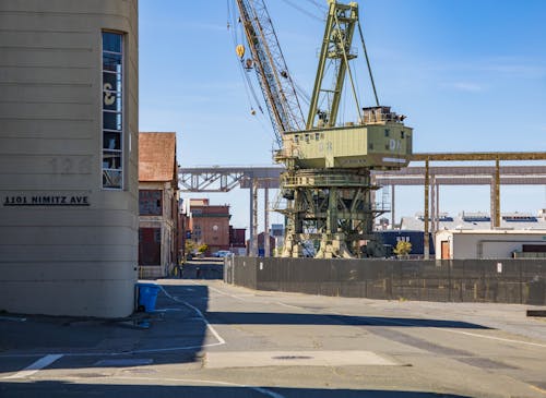 Heavy Machinery in a Shipyard