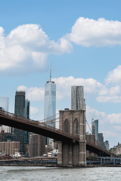 Foto stok gratis awan, bangunan, jembatan brooklyn