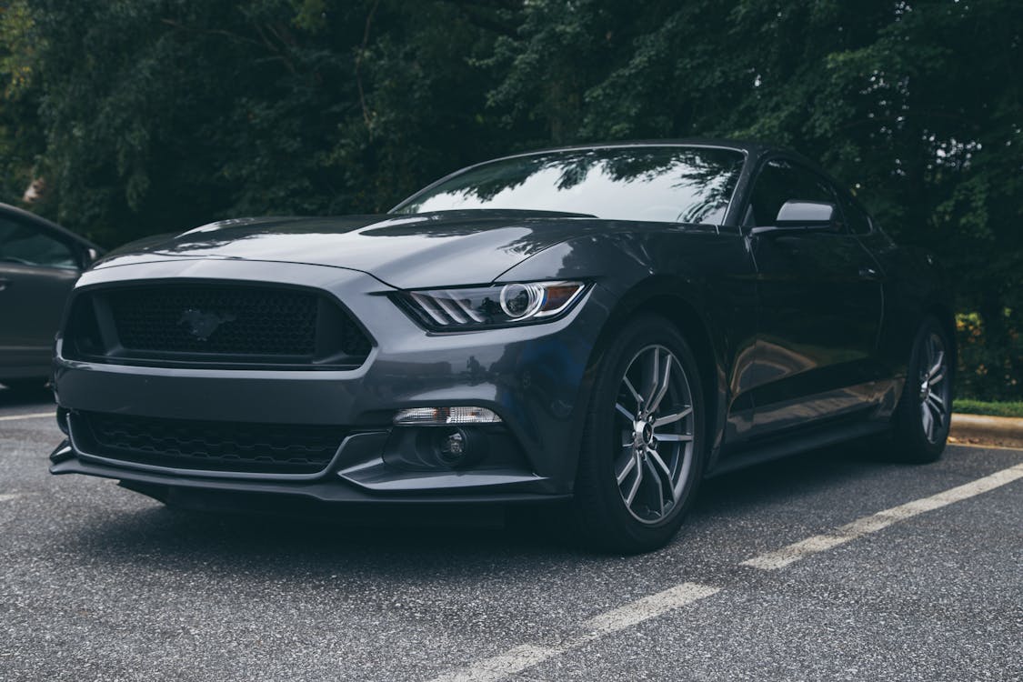 A Mustang in a Parking Lot 