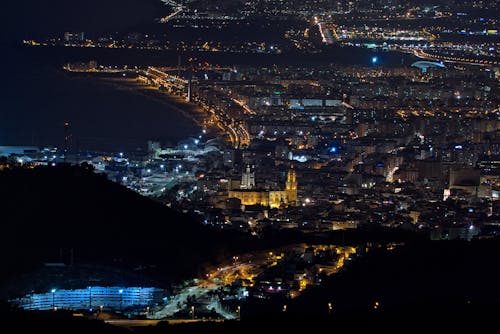 Aerial Photography of City Buildings during Nighttime