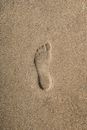 Foot Prints on Brown Sand