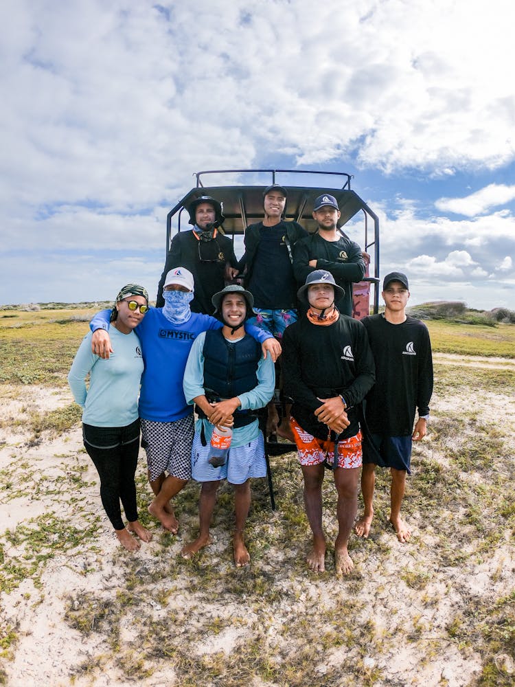 Friends Posing For A Photo On A Trip 