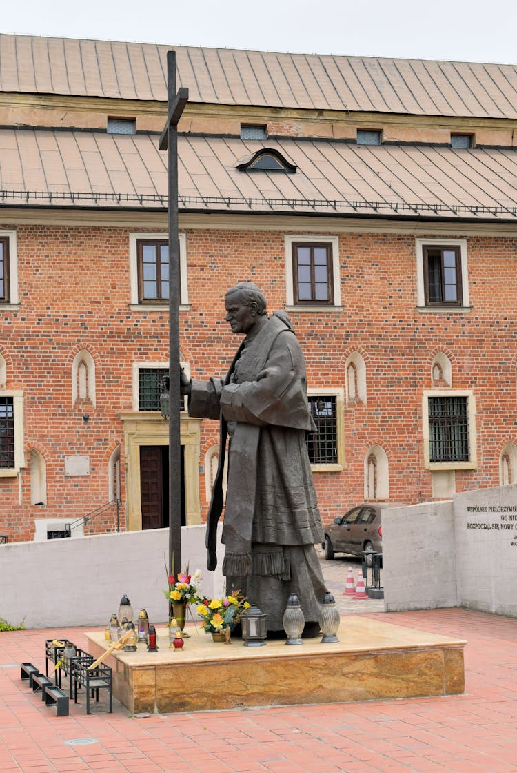 Statue Of Pope In Town