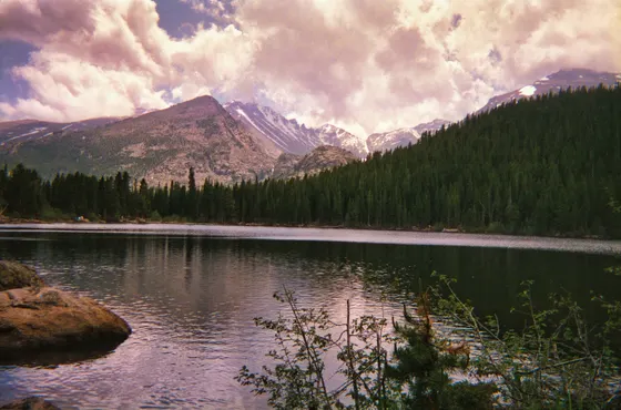 Bear Lake ringed by peaks, Rocky Mountain National Park