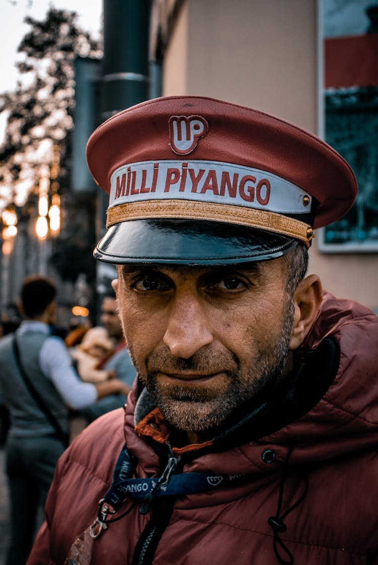 Portrait Of Man In Military Hat