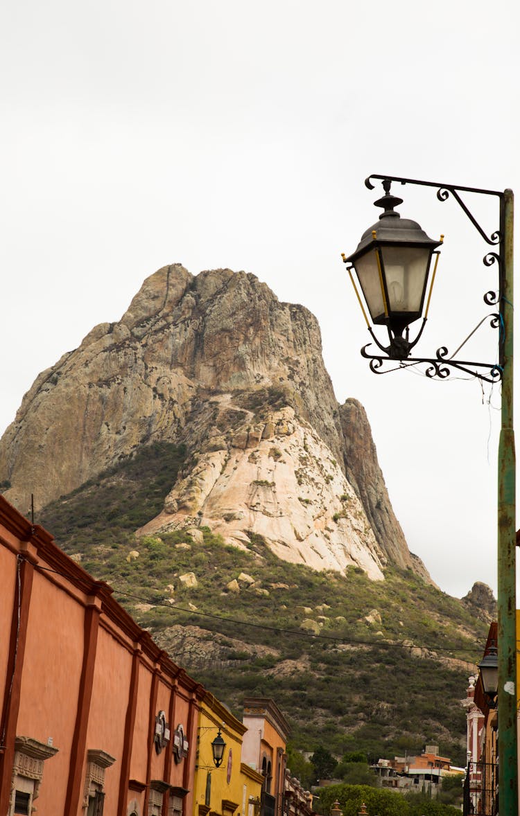 View Of Bernal's Boulder From The Town In Querétaro, Mexico