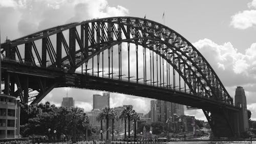 Photos gratuites de noir et blanc, pont, ville