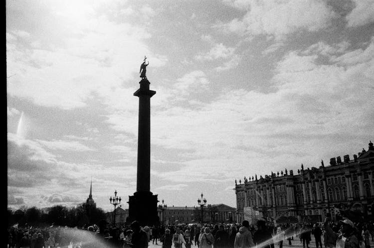 The Winter Palace And Alexander Column, Palace Square, St Petersburg, Russia