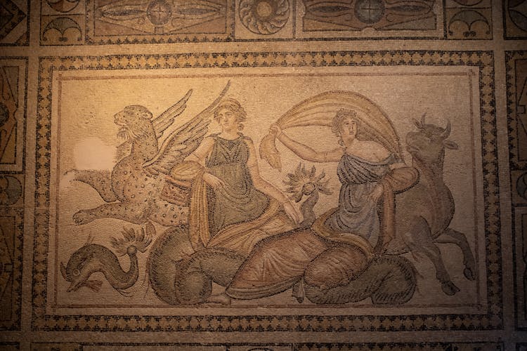 Close Up Of Roman Mosaic