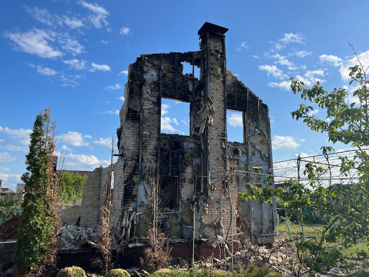 Ruins Of Burned Down House