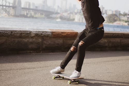 Free Person on Skateboard Stock Photo