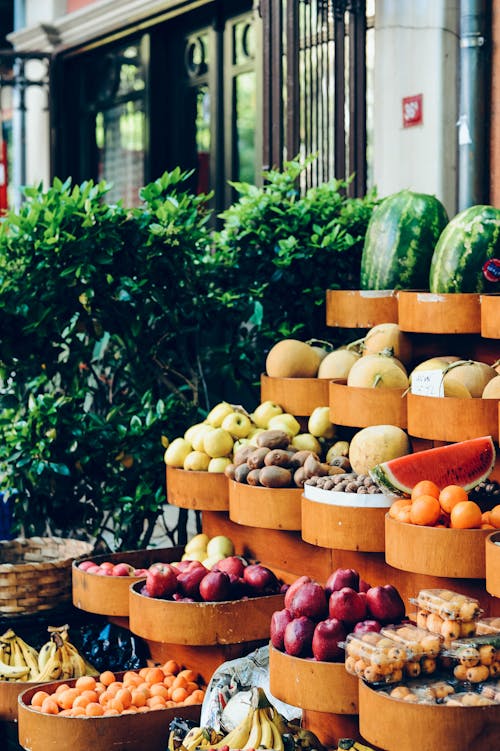 Variety of Fruits on Display