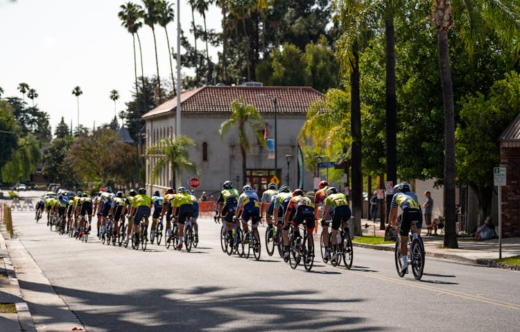 Group Of Cyclists On A Marathon Race