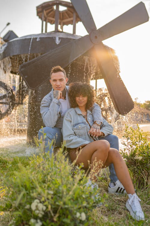 Couple Posing by Windmill