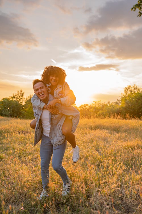 Loving Couple on Meadow