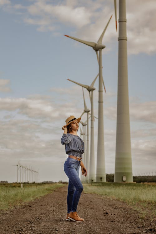 Portrait of a Woman Standing on a Dirt Road