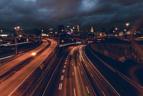 Photo of Roads Under Cloudy Sky