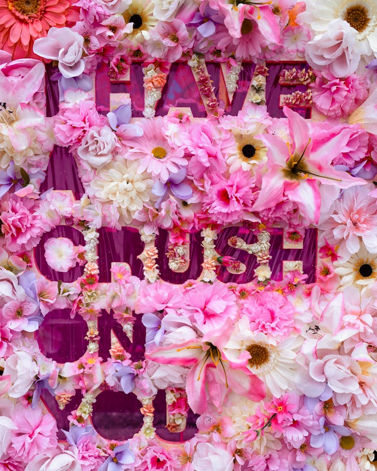 I Have Crush On You Text On Flowers