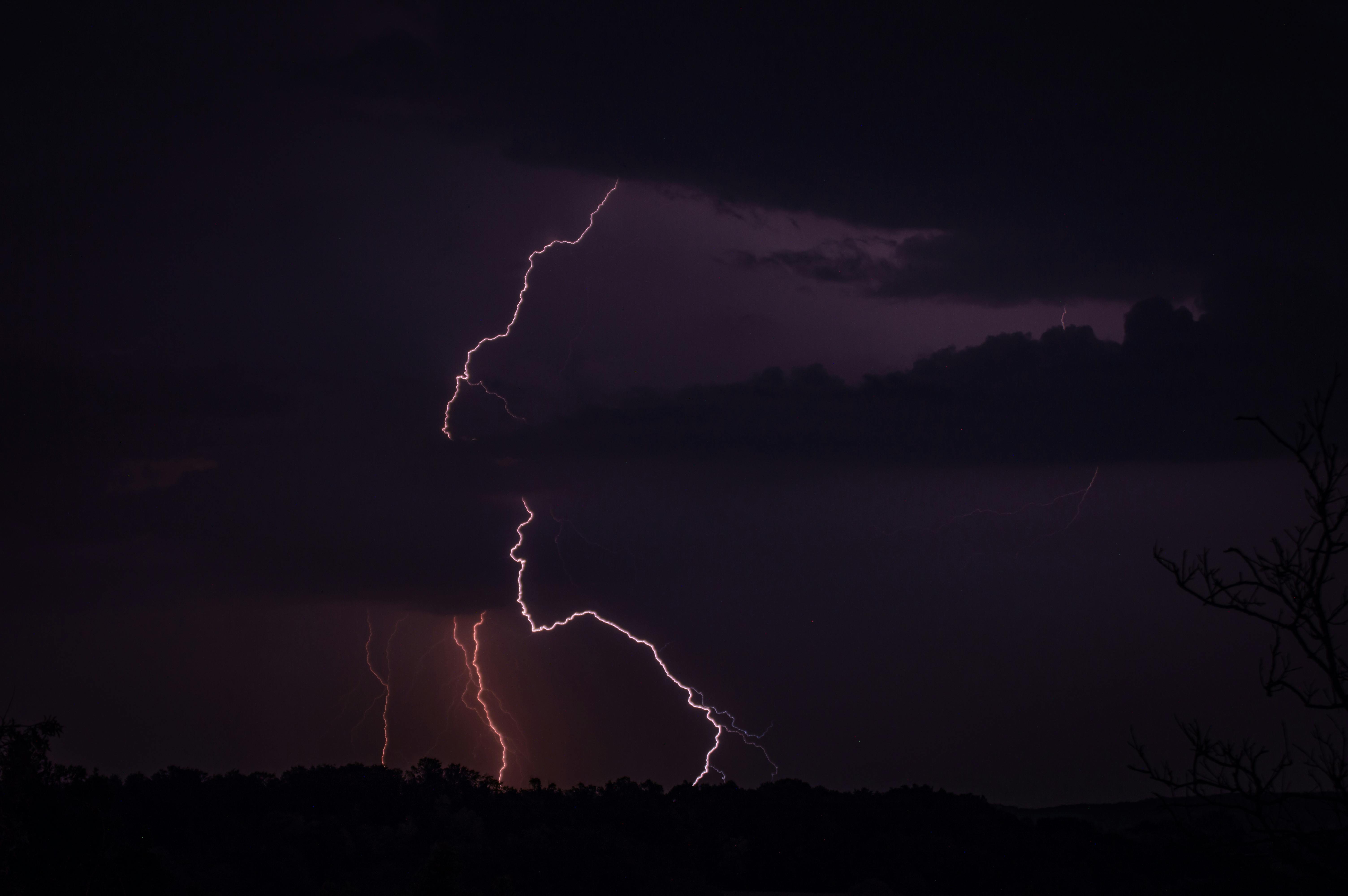 lighting on night sky