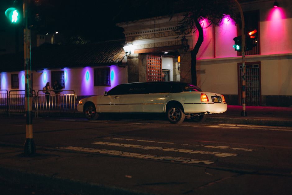 Professional services | Premier Private Rides Limo Sprinter in downtown Atlanta at night