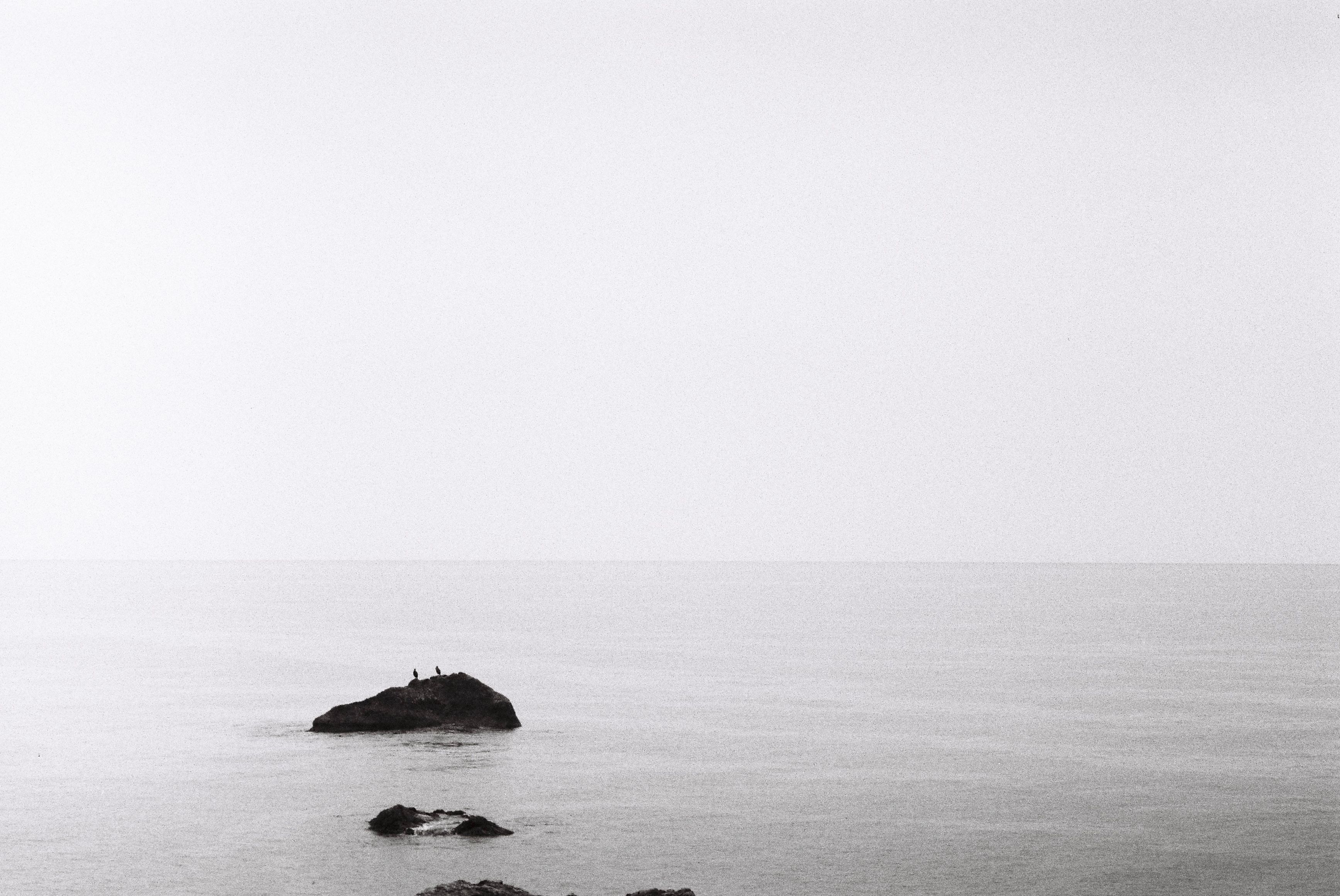 Black and White Photo of the Sea · Free Stock Photo