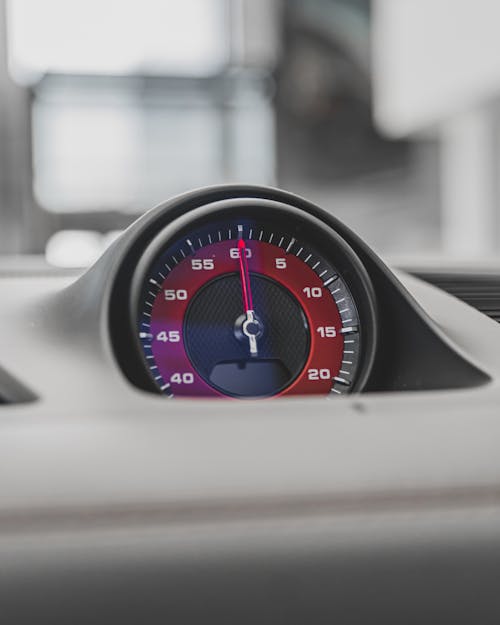 Speedometer on Car Dashboard