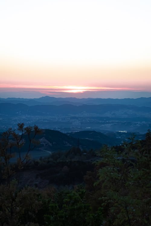 Mountains and Hills at Sunset 