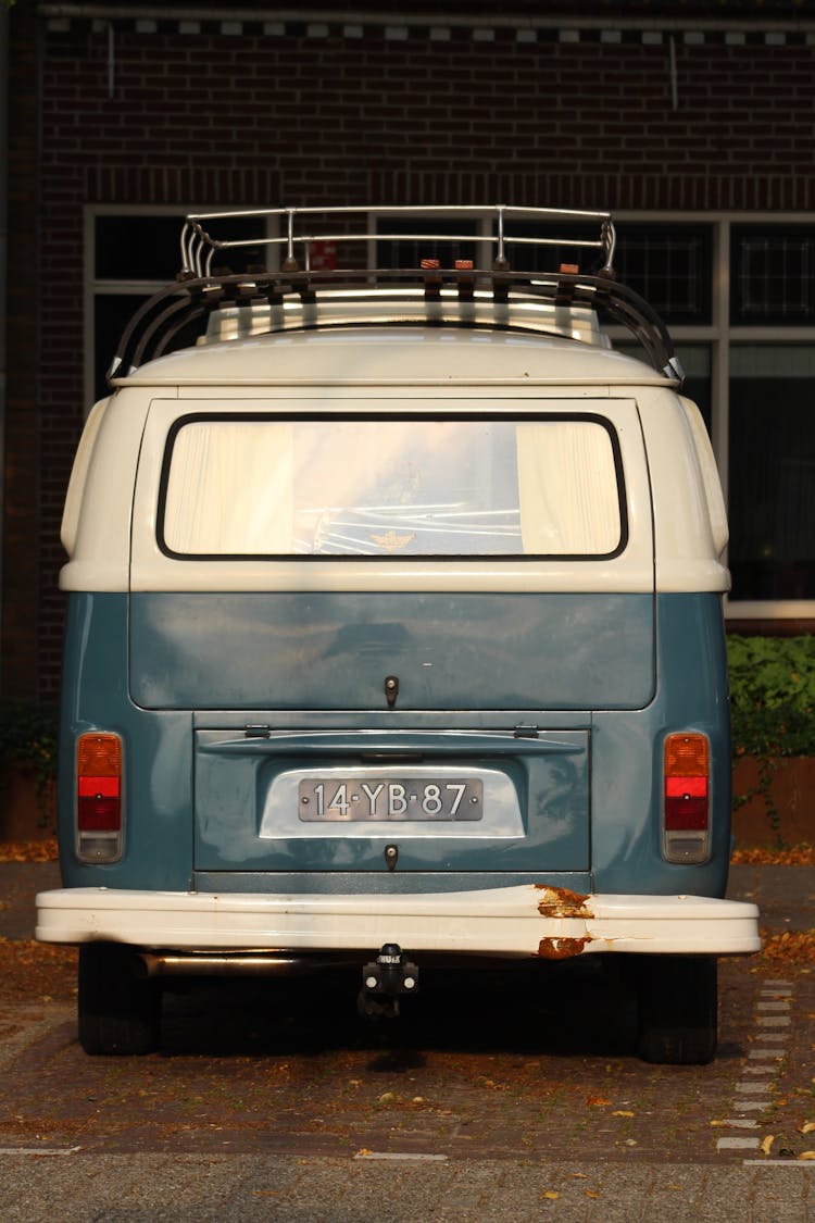 The Back Of A Classic Volkswagen Microbus