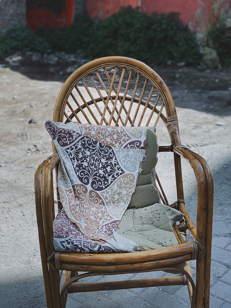 Damaged Cushion Of A Wooden Chair