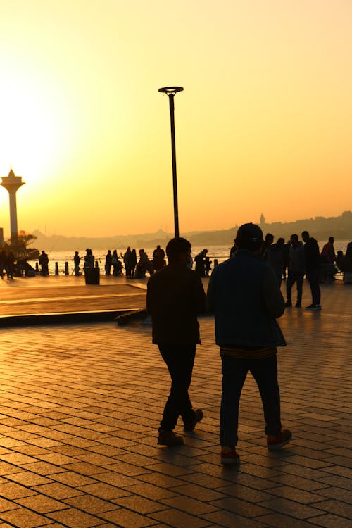 People at the Park during Sunrise