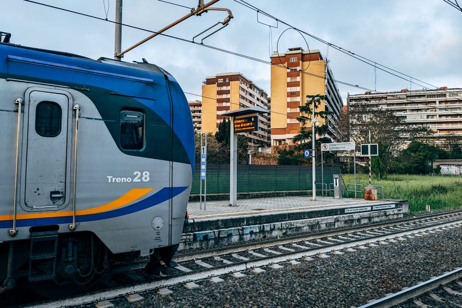 Leonardo Express train at Rome Fiumicino Airport station