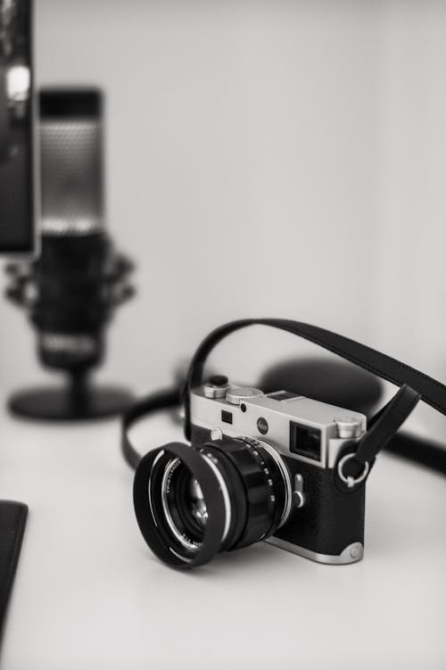 Silver and Black Rangefinder Camera 