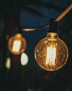 Lit Incandescent Light Bulbs